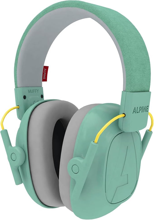 Alpine Muffy Kids - Hearing Protection - CE & ANSI Certified - Adjustable for Ages 3-16 years - Noise Cancelling Headphones - 25dB Sound Reduction Ideal for Protection and Concentration Aid - Mint