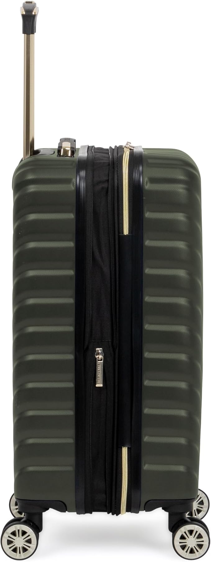 Kenneth Cole REACTION Madison Square Lightweight Hardside Chevron Expandable Spinner Luggage, Olive, 20-Inch Checked