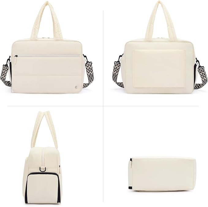 CLUCI Weekender Travel Bag for Women Puffer Tote Bag Carry On Duffle Overnight Bags with Shoe Compartment