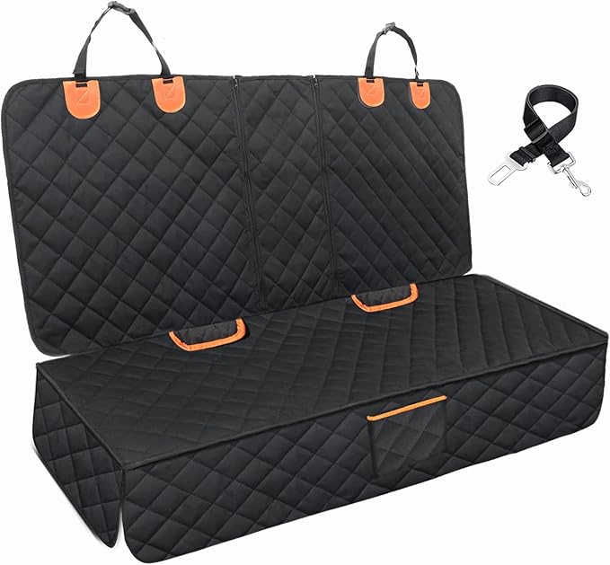 Dog Car Seat Cover for Back Seat Bench Cover, Compatible for Armrest 100% Waterproof & Nonslip Backseat Protector for Pet （XL）