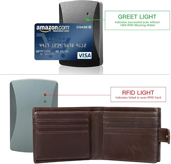 GOIACII Mens Wallet Large Capacity Genuine Leather RFID Blocking Bifold Wallets for Men with ID Window and 15 Card Slots