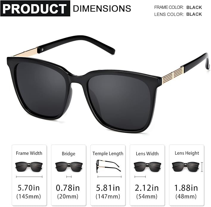 SIPHEW Oversized Square Sunglasses for Women|Lightweight Fashion Sunglasses 100% UV400 Protection|Trendy Mirrored Shade