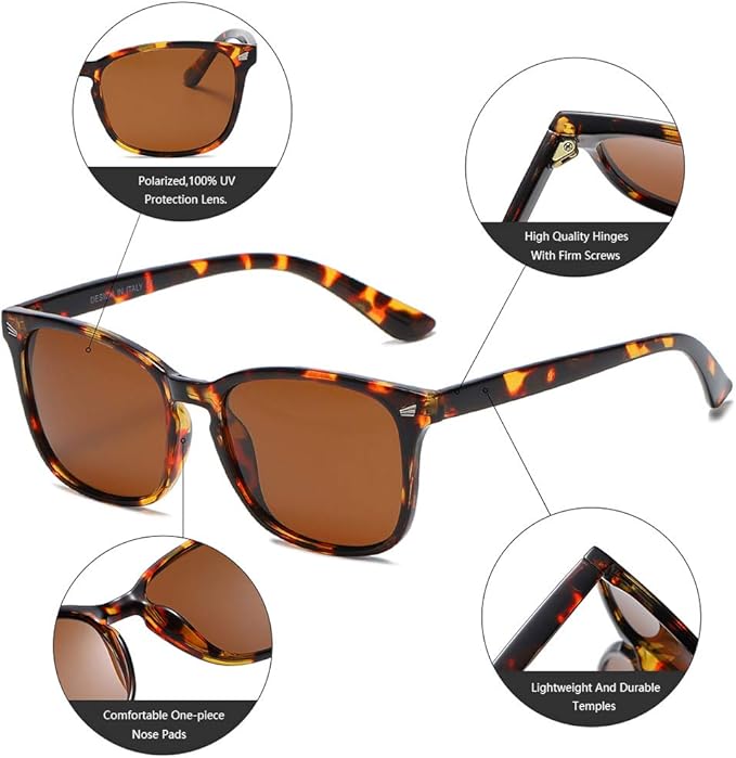 DUSHINE Polarized Sunglasses for Women Classic Retro Style UV400 Protection