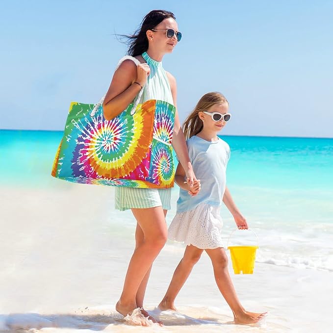 senya Large Beach Shoulder Bags Canvas Tote Water Resistant for Gym Travel Daily