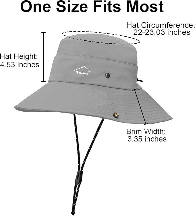 Sun Hats for Women Bucket Hat UV Protection Fishing Hat Wide Brim Safari Hats 2 in 1 Zip-Off Sun Visor Hats UPF 50+