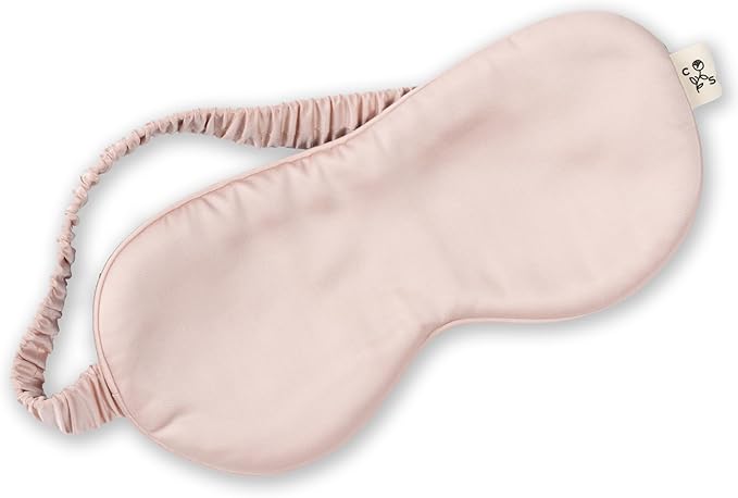 Clementine Sleepwear Essentials Organic Ballet Pink Sleep Mask | Oversized Contoured Eye Mask with Bamboo and Silver Ion Silk for Sensitive Skin and Restful Sleep