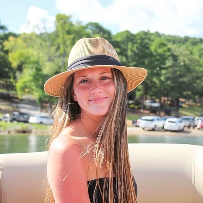 DRESHOW Women Straw Panama Hat