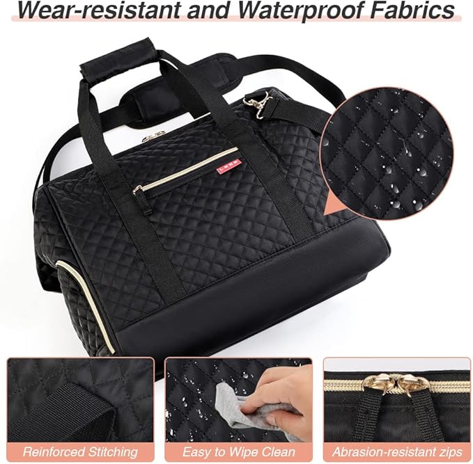 Lekesky Travel Duffel Bag for Woman, Weekender Carry on Bag with Shoe Compartment for Overnight, Extra Large Storage Space For Business Trip, Gym, Labor, Delivery