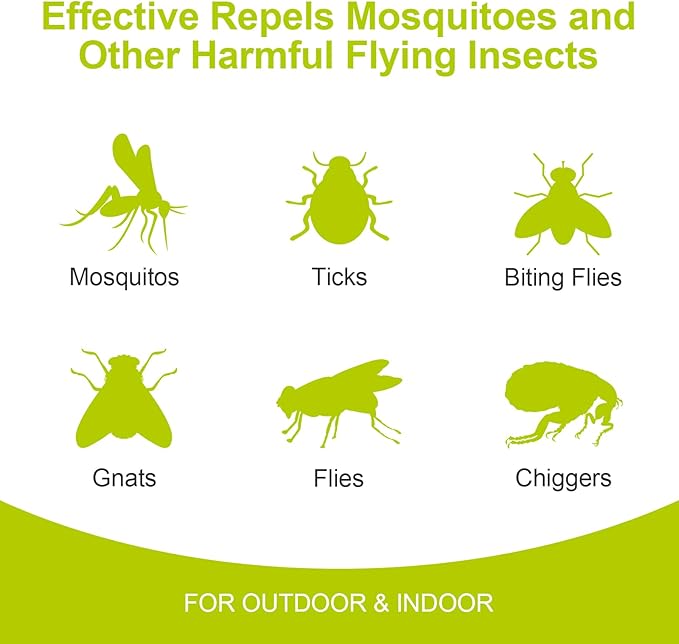 Mosquito Repellent Outdoor Patio - Mosquito Repellent Outdoor Powerful Indoor & Outdoor Protection - Mosquito Deterrent for Yard Camping 12 Pack, Green