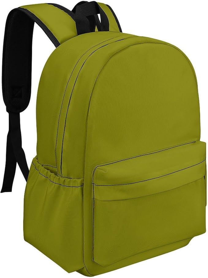 Olive Green Backpack Adult Travel Daybag for Women Men College Backpack for Vacation Hiking Camping Bag