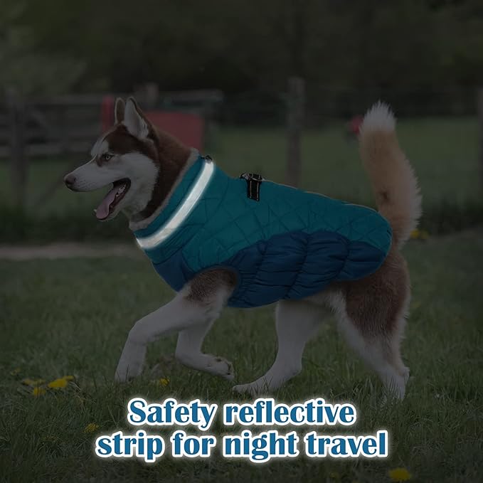 OUOBOB Dog Coats for Small Dogs, Puppy Coat, Warm Winter Jacket, XS Dog Coat with Harness Built in, Waterproof Pet Cold Weather Coats, Puppy Winter Clothes Snowsuit Chihuahua Maltese,XS