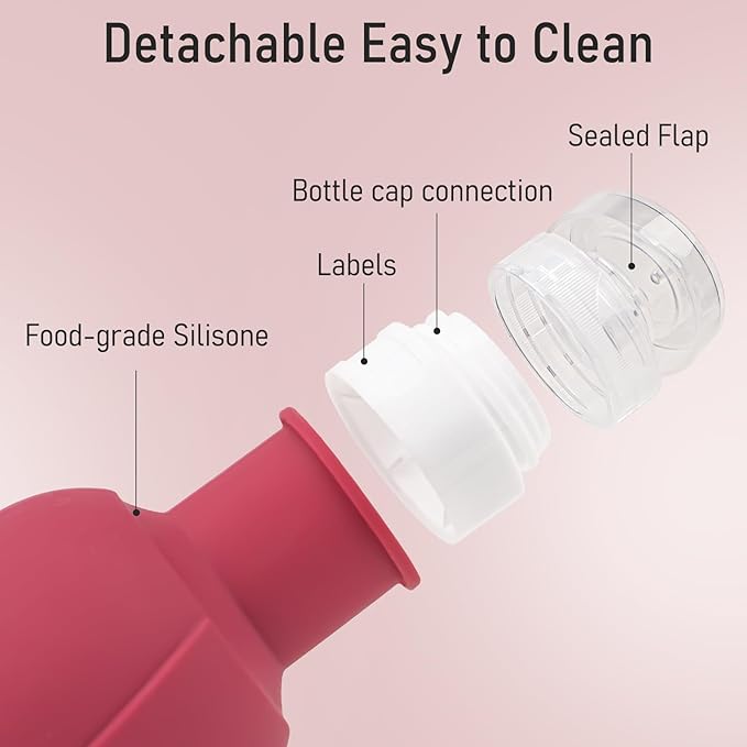 Travel Containers Bottle for Toiletry 4 Pack 3oz Leakproof TSA Approved & Refillable Mini Cream Jars, Silicone Squeeze Tube Rose Bottles for Shampoo Lotion Body Wash BPA Free +Bag, Red Pink Rose