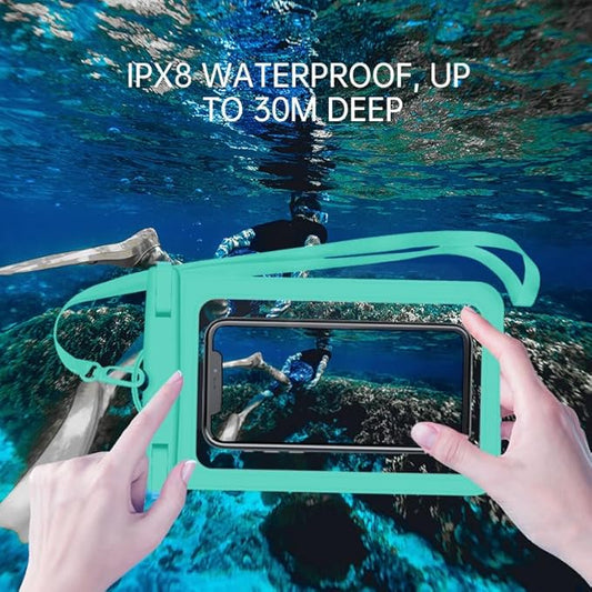 [Up to 6.9" 2 Pack Waterproof Phone Pouch Case,Waterproof Phone Bag for iPhone 17 16 15 14 13 Pro Max Plus Galaxy S25 S24 Ultar Plus+,IPX8 Cellphone Dry Bag Beach Travel Essentials-Green