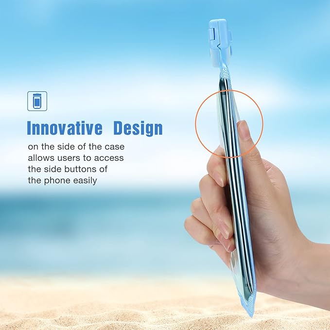 ProCase 2 Pack Waterproof Phone Pouch, Underwater Phone Case Up to 7", Dry Bag for iPhone 17 Air 16 15 14 13 Pro Plus Max, Galaxy S24 S23 S22 Ultra Pixel, Beach Essentials -Blue & Black