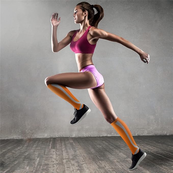 QUXIANG Copper Compression Socks for Women & Men Circulation (8 Pairs) - Best for Running Athletic Cycling - 15-20 mmHg