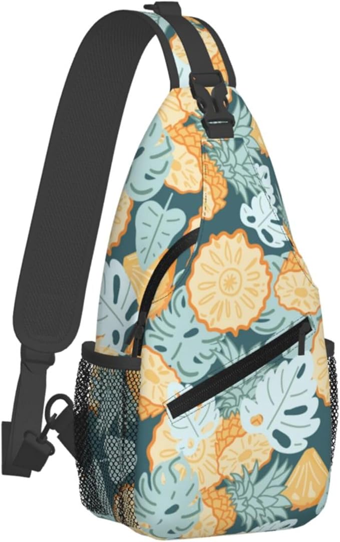 Hawaii Tropical Palm Sling Backpack Crossbody Bag Casual Chest Bags Travel Hiking Daypack Shoulder Bag for Women Men