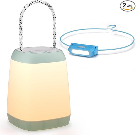 LED Camping Essentials, Battery Powered LED Camping Lantern & Headlamp Sets, Multiple Purposes Tent Light for Camp, Hiking, Emergency, Backpacking, Indoor/Outdoor,Gift for Kids