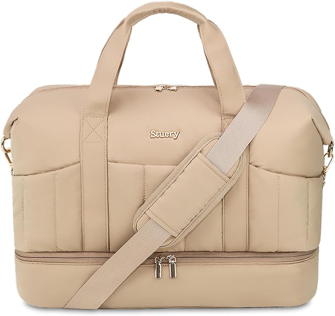 Weekender Bag, Large Travel Duffel Bag for Women, Carry on Overnight Bag with Shoe Compartment and Toiletry Bags