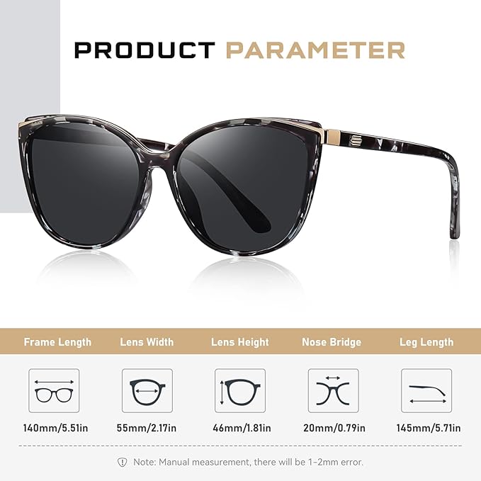 Trendy Cat Eye Sunglasses for Women Fashion Cateye UV400 Protection Glasses CL22017