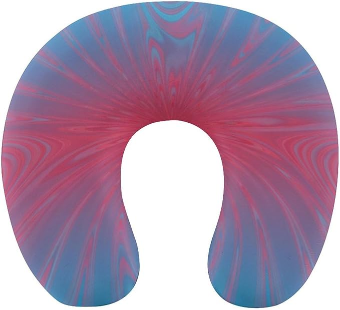 Kids Washable U-Shaped Travel Pillow Neck Support, Transgender Color Tie Dye U-Shape, Airplane Car Nap Chin Cushion