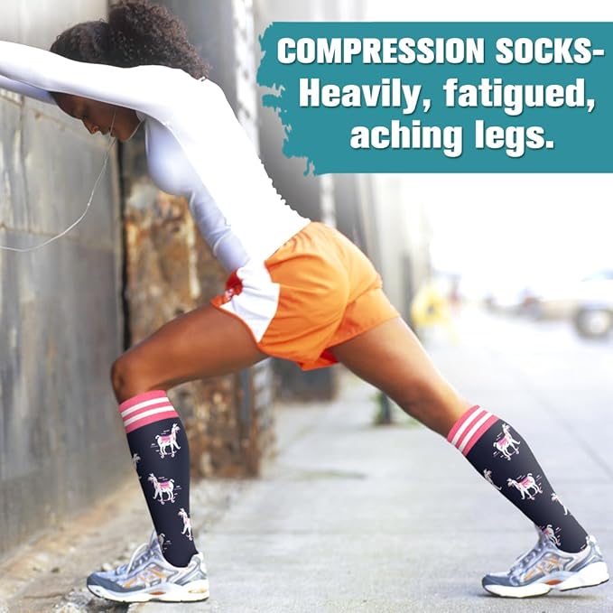 Laite Hebe Compression Socks for Women & Men Circulation(6 pairs)-Graduated Supports Socks for Running, Athletic Sports