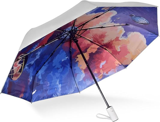 Cuby UV Sun Umbrella Compact Folding Travel Umbrella Auto Open and Close for Windproof, Rainproof & 99.9% UV Protection Parasol with Silver Anti-UV Coating