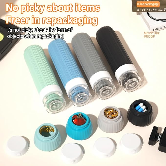 8-Piece Leakproof Travel Bottles and Jars Set – 4 Silicone Bottles + 4 Cream Jars with Clear Zipper Bag – TSA Approved Toiletry Containers – BPA-Free (Grey)