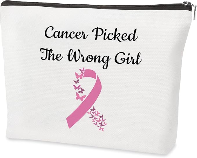 Breast Cancer Awareness Cosmetic bag Breast Cancer Survivor Gifts Pink Ribbon Cancer Accessories for Women Motivational Gifts for Wife Girlfriend Sister Make up Bag Thoughtful Gift for Patients Women