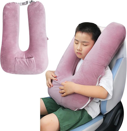 Travel Pillow, Car Pillow for Kids and Adults-Neck & Body Support，car Sleeping Pillow，Road Trip Essentials，Removable and Washable Covers，Skin-Friendly（Purple）