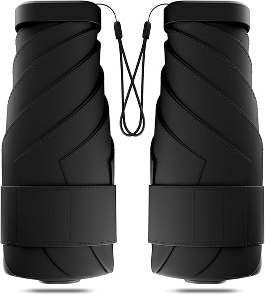 Windproof Mini Travel Folding Umbrella - UPF 50+ Sun & Rain Protection, Small Compact Lightweight Design Fits in Pocket or Bag, Eco-Friendly Fabric Wallet Umbrella for Commuter, Men Women Boys Girls