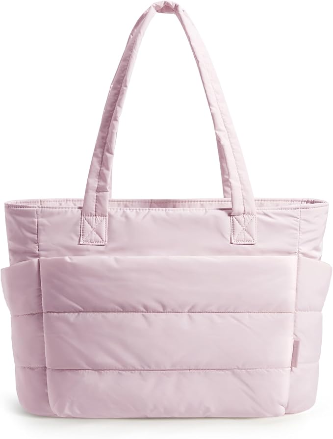 BAGSMART Tote Bag for Women, Lightweight Puffy Tote Bag with Compartments Shoulder Bag Handbag for Travel, Work, Gym
