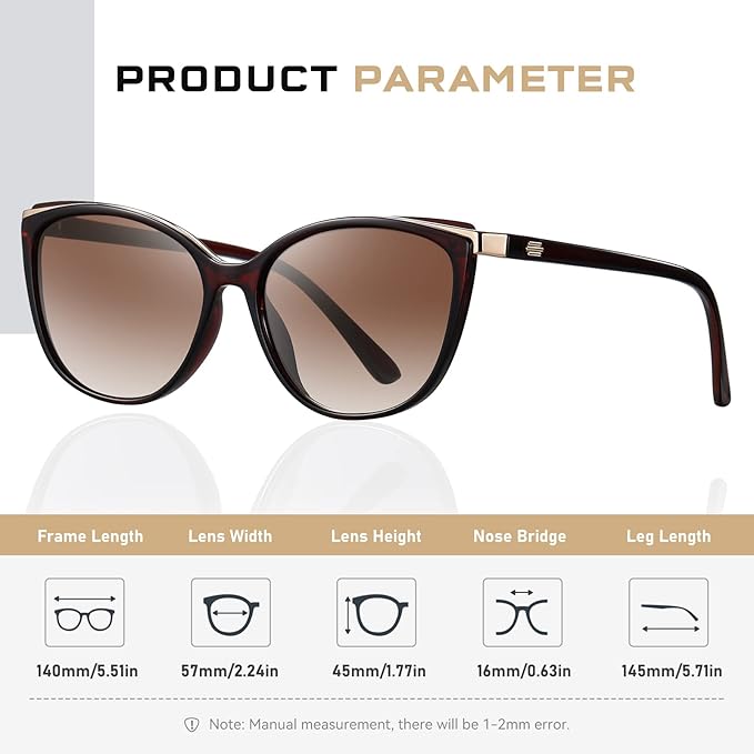 Trendy Cat Eye Sunglasses for Women Fashion Cateye UV400 Protection Glasses CL22017