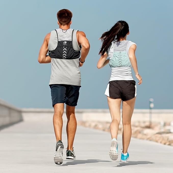 Running Vest for Men with 2 pcs 500ml Water Bottle, Hydration Vest for Running Women, Lightweight Runner Water Vest