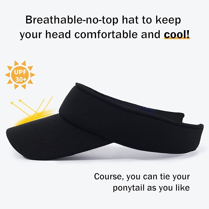 Sun Visor Hat Adjustable Velcro Outdoor Sports Cap for Men Women Adults