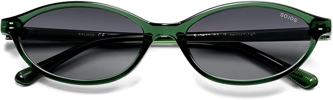 SOJOS TR90 Ultra Light Flexible Sunglasses for Women Retro Oval Polarized Cat Eye Vintage Shades UV400 Protection Comfort Fit