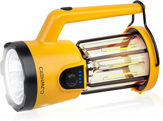 Lanterns for Power Outages, LED Lantern Flashlight, 2000LM Rechargeable Camping Light, 4200mAh Battery, 4 Modes, 2625ft Beam, 8Hr Runtime, IP43 Waterproof for Home, Hiking, Fishing, Outdoor