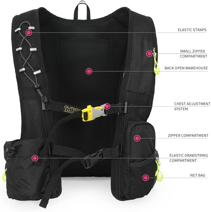 Hydration Pack Backpack，IX INOXTO Running Hydration Vest with 1.5L ( 50 oz) Water Bladder for Men Women，Lightweight Water Backpack for Hiking Cycling Climbing Camping