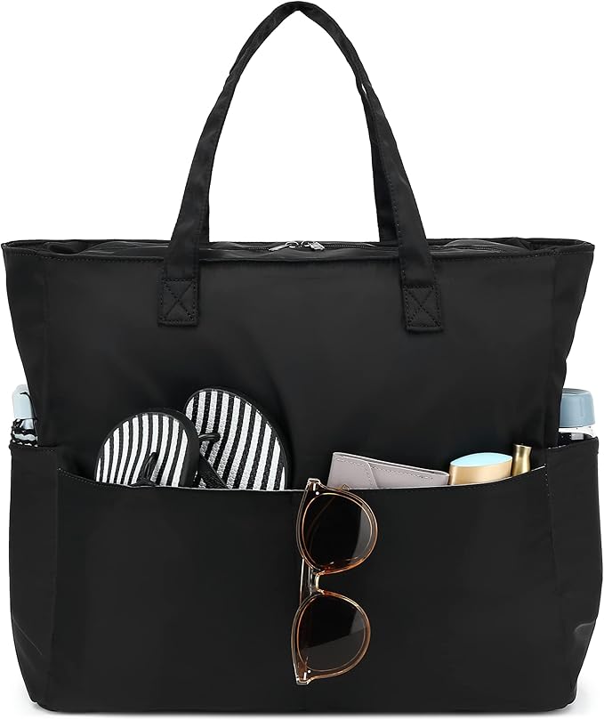 Bluboon Waterproof Beach Tote Pool Bags for Women Ladies Extra Large Carry On Bag With Wet Compartment for Weekender Travel