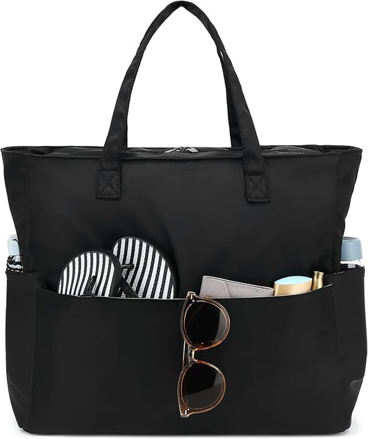 Bluboon Waterproof Beach Tote Pool Bags for Women Ladies Extra Large Carry On Bag With Wet Compartment for Weekender Travel