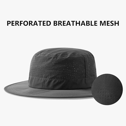UPF 50+ Bucket Sun Hat with Laser Perforated Mesh Cooling Adjustable Breathable Lightweight for Outdoor Men Women