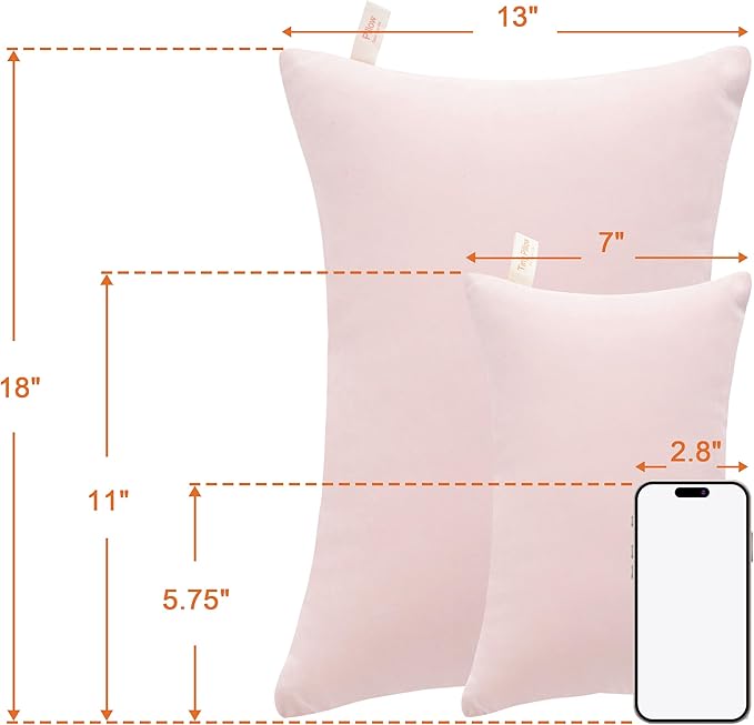 NTBAY Tiny Pillows, Down Alternative 7"x11" Microfiber Mini Pillows for Travel, Pets, Soft Machine Washable Small Pillows for Neck, Wrist, Lumbar and Knee, Pink