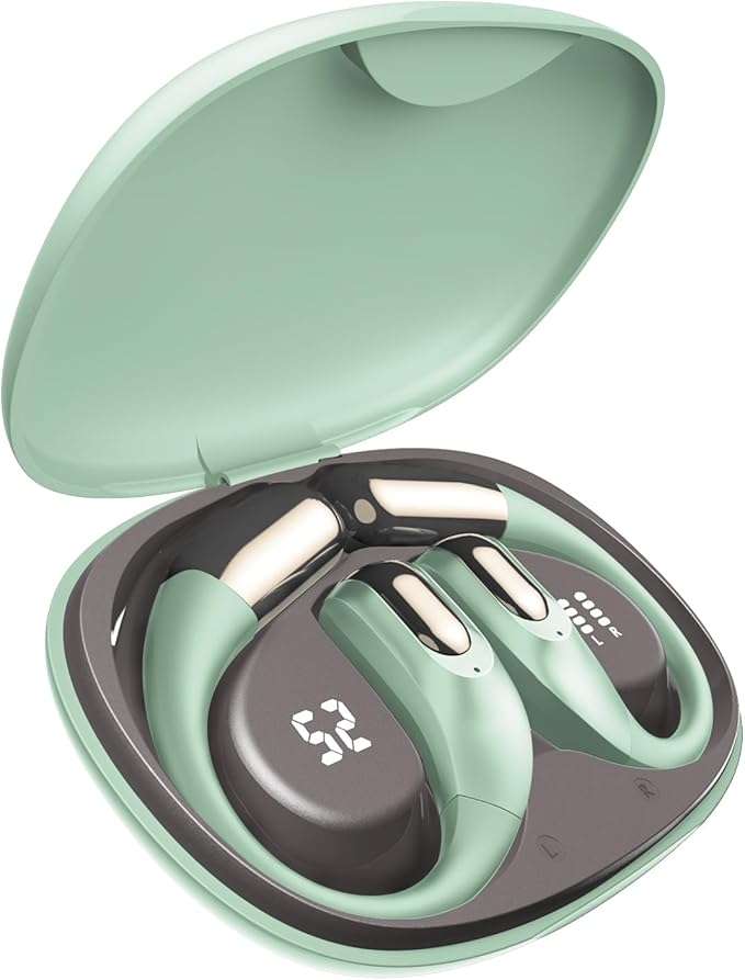 GALAAL Wireless Sport Earbuds Bluetooth Headphones,Lightweight Earbuds with Ear Hooks,Bluetooth5.4 Wireless Earphones,25H Playtime, IPX4 Waterproof Running Headphones for Gym(Green)