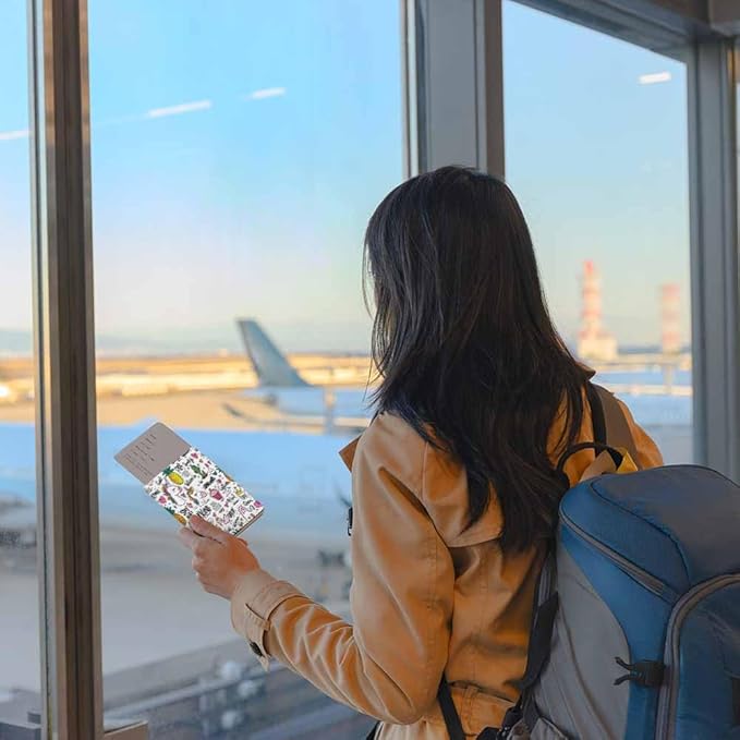 Unicorn Pattern Passport Holder for Travel Rainbow Pineapple Cake Love Heart PU Leather Passport Cover Wallet Cute Passport Card Holder for Women and Men