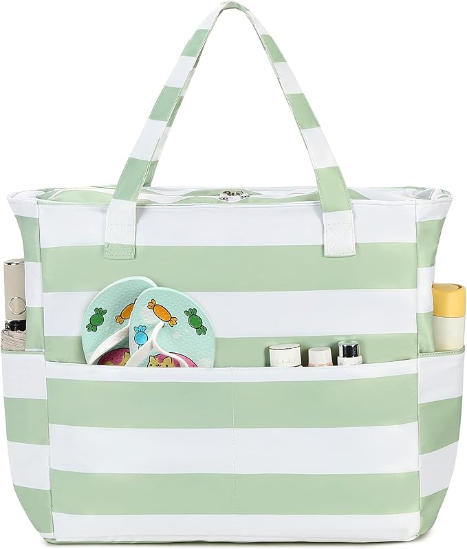 Bluboon Waterproof Beach Tote Pool Bags for Women Ladies Extra Large Carry On Bag With Wet Compartment for Weekender Travel