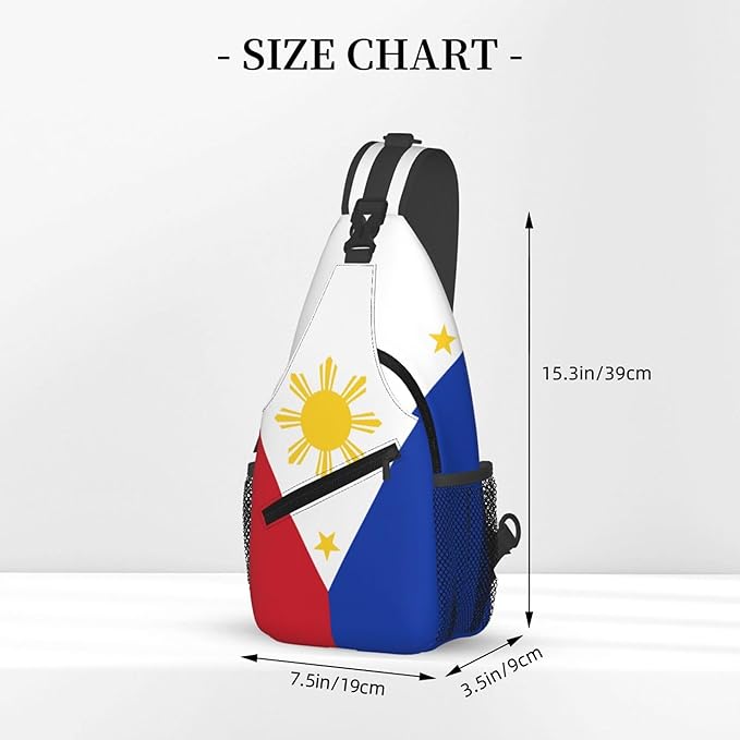 GJXFLSY Philippines Flag Sling Backpack Crossbody Bag Casual Chest Bags Travel Hiking Daypack Shoulder Bag for Women Men
