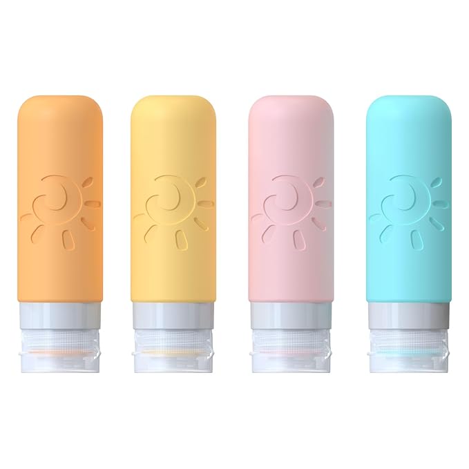 Travel Bottles - TSA Approved 3oz Leak Proof Containers for Toiletries (Multicolored)