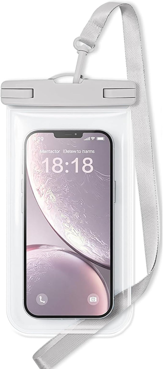 1/2 Pack Waterproof Phone Pouch Compatible with iPhone 17 16 15 Pro Max & Galaxy S24+/S23 7in Waterproof Phone Case with Lanyard,IPX8 Beach Travel Must Haves,Beach Essentials,Light Grey,1 Pack