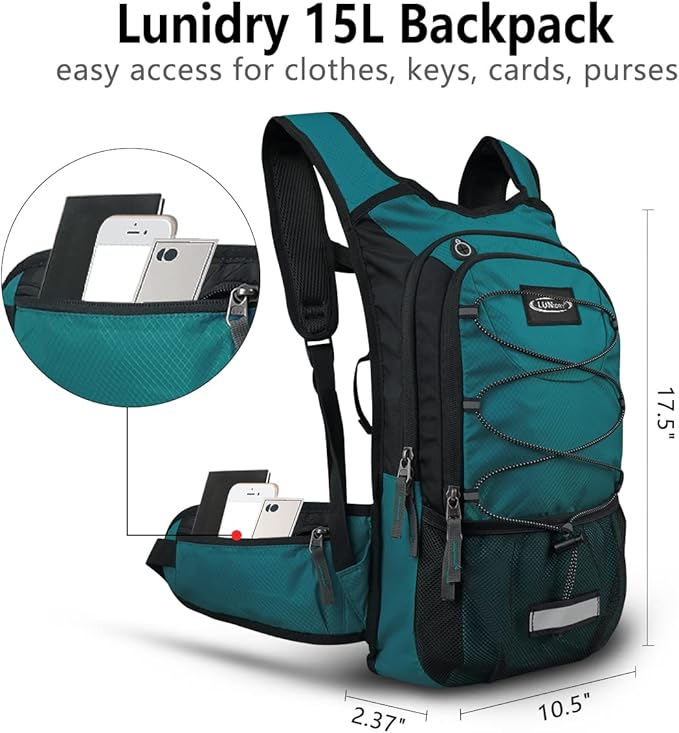 Insulated Hydration Pack Backpack with 3L BPA Free Leak-Proof Water Bladder, Keep Liquids Cool for Up to 5 Hours, Daypack for Hiking, Running, Cycling, Hunting, Climbing