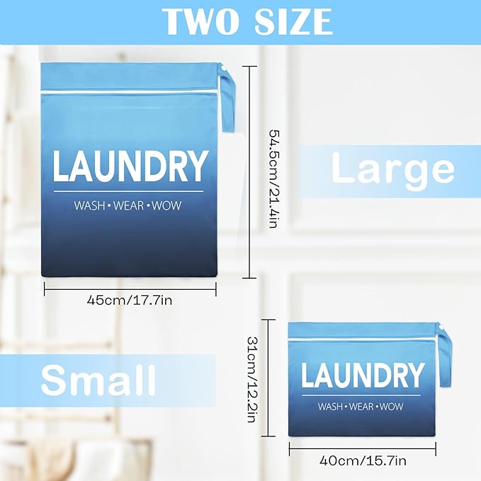 2 Pcs Large Travel Laundry Bag Waterproof Wet Dry Bag Washable Dirty Clothes Bag Bathing Suit Workout Bag for Gym Clothes Laundry Wet Clothes Swimming Yoga