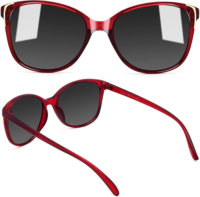 Face Shadow Polarized Sunglasses for Women, Cat Eye Sunglasses for Small Face Ladies Ultralight UV400 Protection